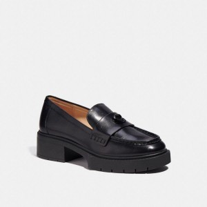 Mocassins COACH Leah Feminino Pretas | 26481OYNG