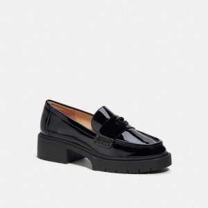 Mocassins COACH Leah Feminino Pretas | 27146FWGY