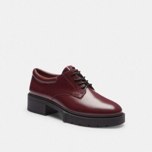 Mocassins COACH Lyla Derby Feminino Bordeaux | 50623XLVN