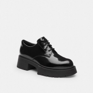 Mocassins COACH Lyla Platform Derby Feminino Pretas | 98371OMVG