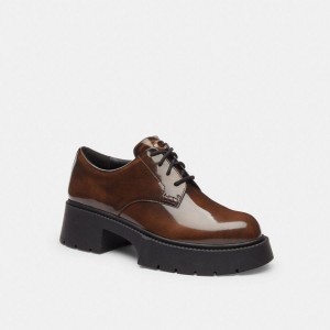 Mocassins COACH Lyla Platform Derby Feminino Marrom | 20841XSLP