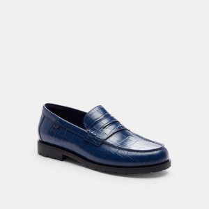 Mocassins COACH Reagan Masculino Azuis | 27389TVOS