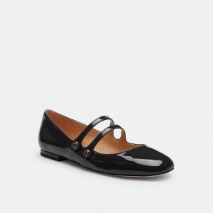 Mocassins COACH Winley Mary Jane Feminino Pretas | 20563ZKCF