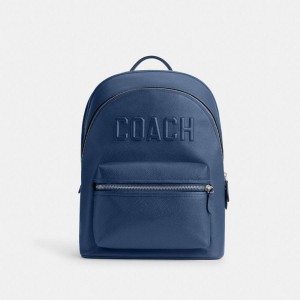 Mochila COACH Charter With Coach Graphic Masculino Azuis | 42695TSID