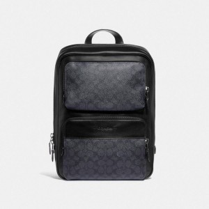 Mochila COACH Gotham In Signature Canvas Feminino Pretas | 63250SIPZ
