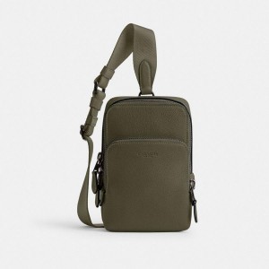 Mochila COACH Gotham Sling Pack 13 Masculino Verdes | 82769HFVM