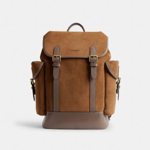 Mochila COACH Hitch Masculino Marrom | 45678NFVK