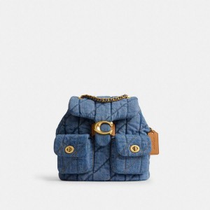 Mochila COACH Tabby With Quilting Feminino Azuis | 46097CWVQ
