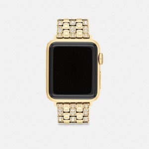 Relógios COACH Apple® Strap, 38 Mm, 40 Mm And 41 Mm Feminino Douradas | 91367FIEN