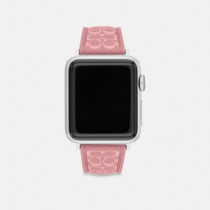 Relógios COACH Apple® Strap, 38 Mm, 40 Mm And 41 Mm Feminino Rosa | 73684GEXK