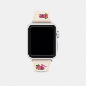Relógios COACH Apple® Strap, 38 Mm, 40 Mm And 41 Mm Feminino Branco | 73256FWIR