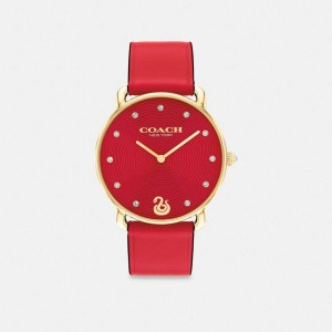 Relógios COACH Elliot, 36 Mm Feminino Vermelhas | 84163SCUY