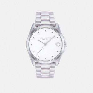 Relógios COACH Greyson, 36 Mm Feminino Prateadas | 05346ZAQO