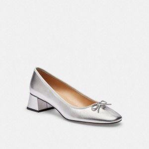 Saltos COACH Ava Ballet Feminino Prateadas | 41289KYUE