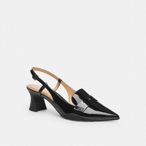 Saltos COACH Nikola Hybrid Slingback Feminino Pretas | 32108BPOZ