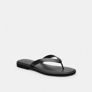Sandálias COACH Brianna Flip Flop Feminino Pretas | 52741OJQV