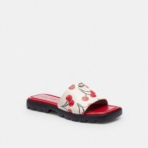 Sandálias COACH Florence With Cherry Print Feminino Vermelhas | 21306AYCN