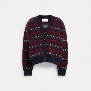 Suéter COACH Horse And Carriage Cardigan Feminino Vermelhas | 34079YMAZ