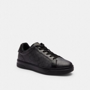 Tenis COACH High Line In Signature Canvas Masculino Pretas | 83625NCAV