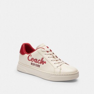 Tenis COACH New Year High Line With Coach Snake Script Feminino Branco | 72401RMJN