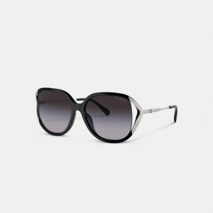 Óculos de Sol COACH Bandit Oversized Square Feminino Pretas | 08397DZUL