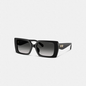 Óculos de Sol COACH Rogue Oversized Square Feminino Pretas | 85721FEIT