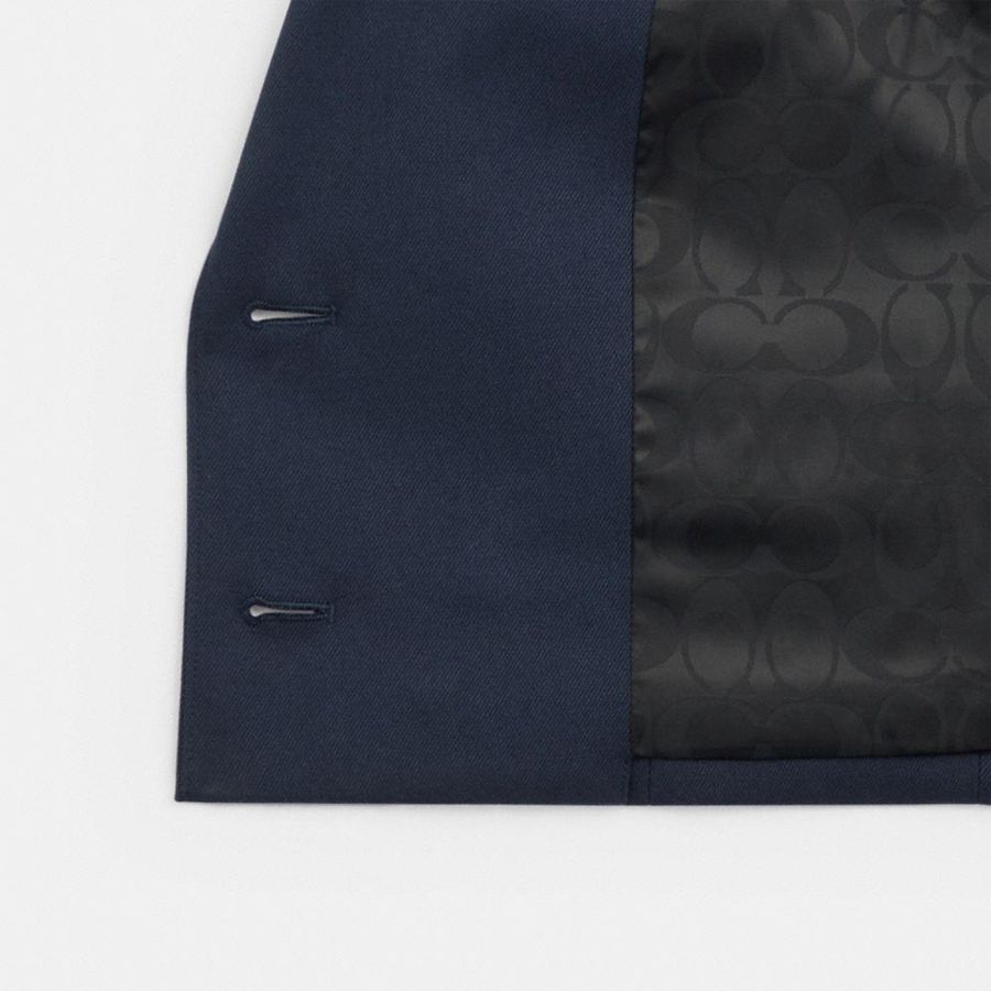 Blazer COACH Cropped Feminino Azul Marinho | 35896POBY