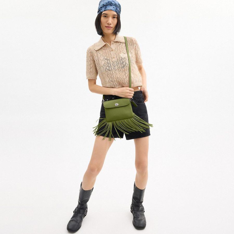 Bolsa Crossbody COACH 1964 Fringe Feminino Verdes | 31870WUBD