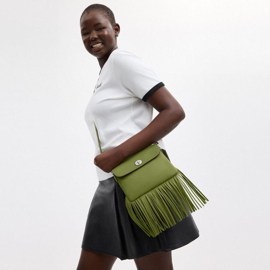 Bolsa Crossbody COACH 1964 Fringe Feminino Verdes | 31870WUBD