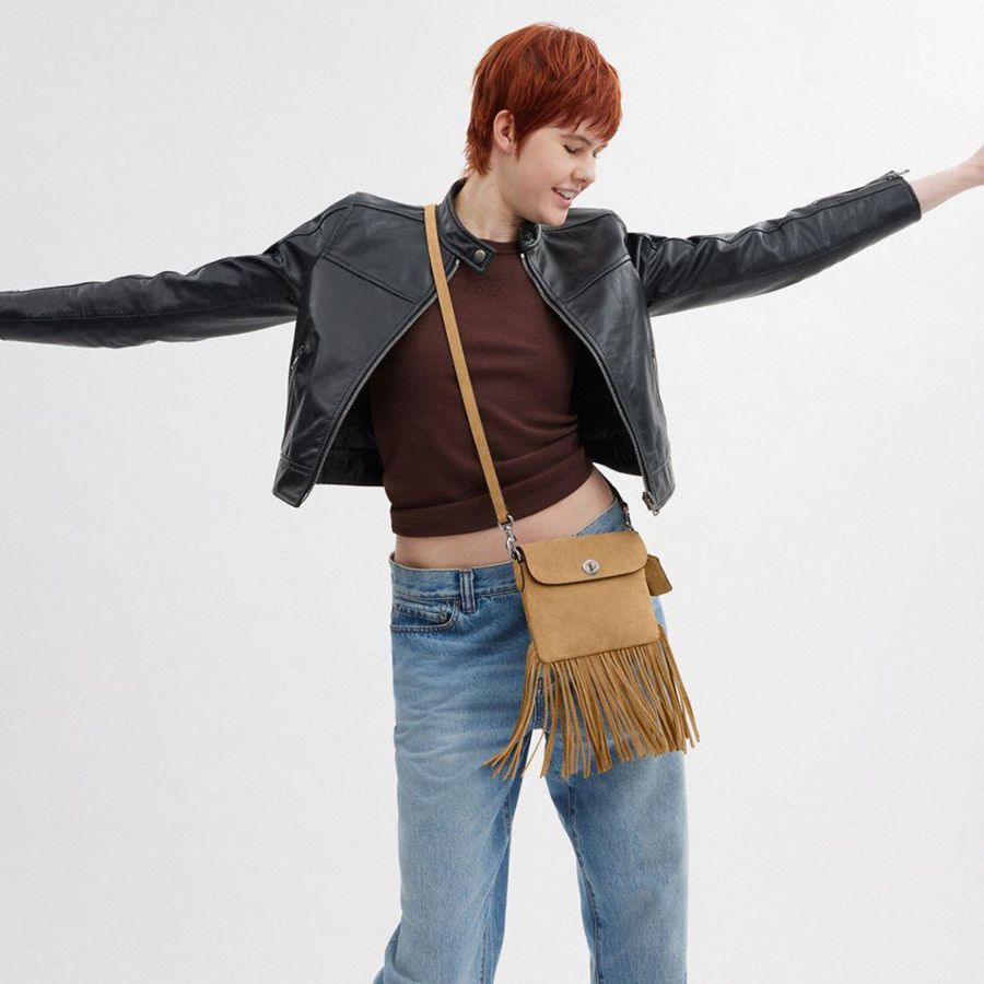 Bolsa Crossbody COACH 1964 Fringe Feminino Amarelas | 74905QKDR