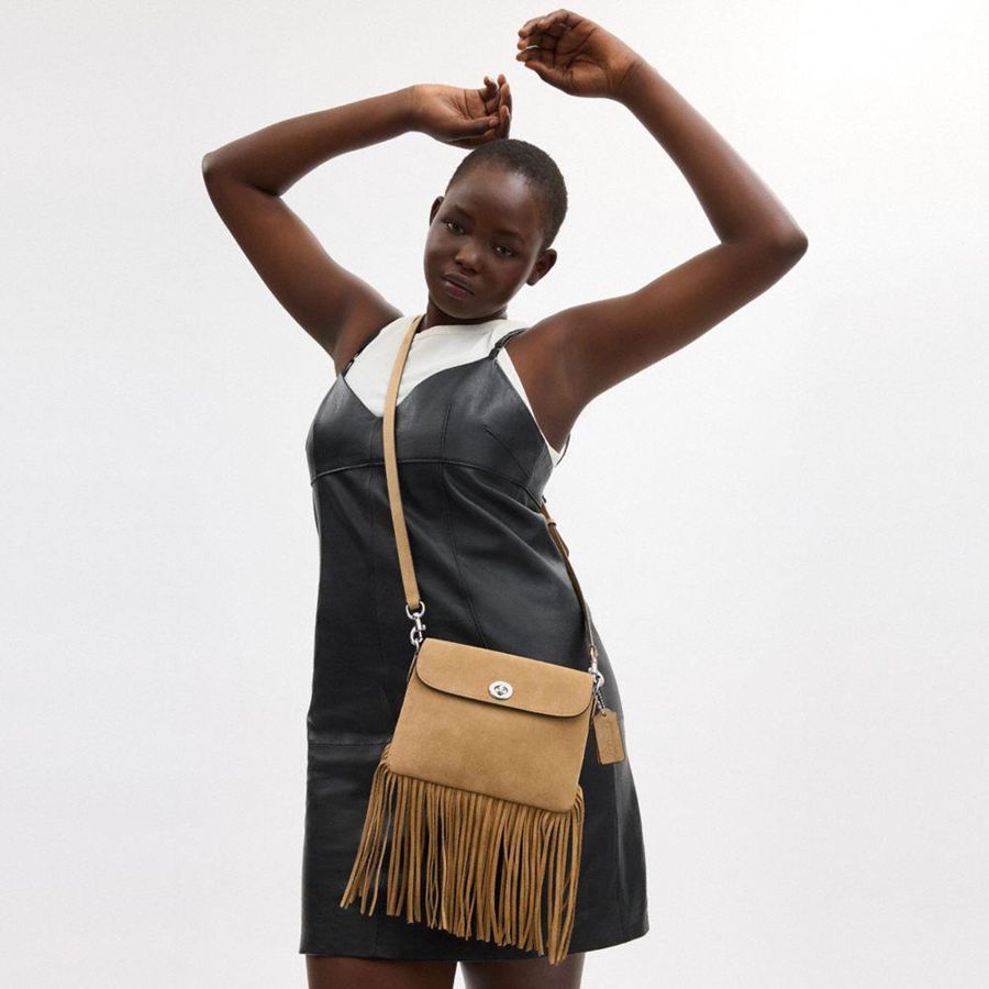 Bolsa Crossbody COACH 1964 Fringe Feminino Amarelas | 74905QKDR