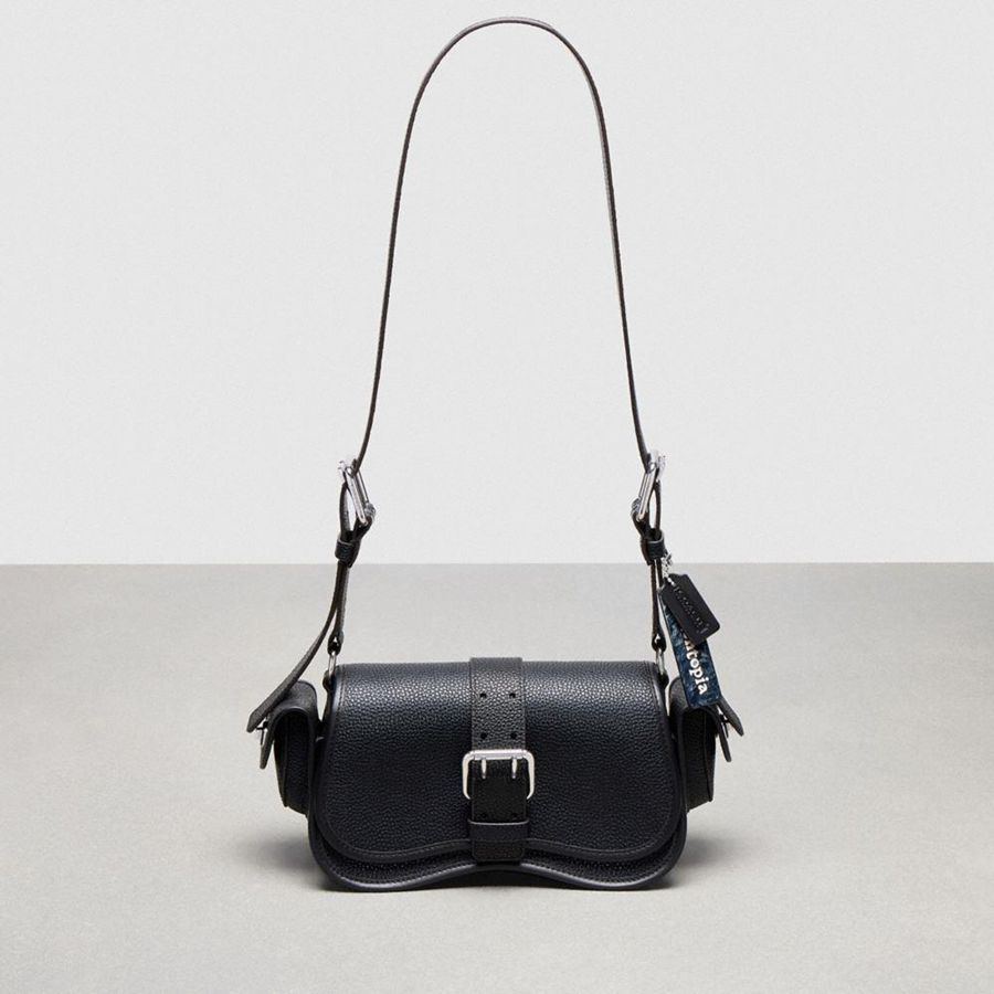 Bolsa Crossbody COACH Cargo Wavy Dinky In Pebbled Coachtopia Leather Feminino Pretas | 01539OVMQ