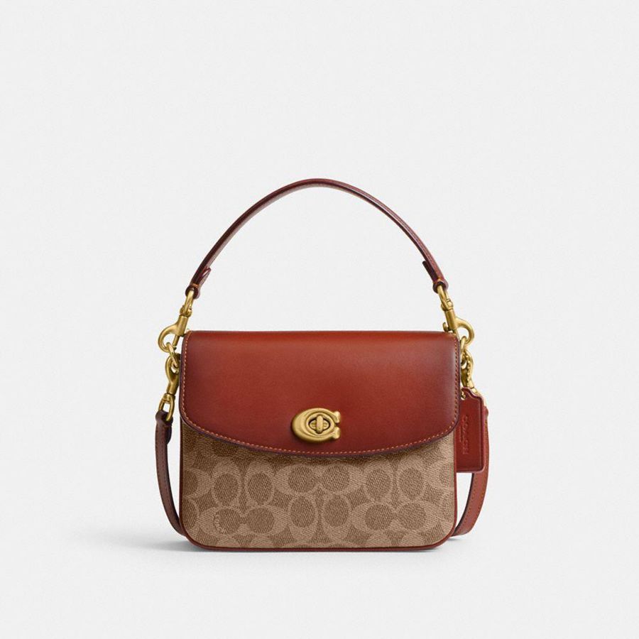Bolsa Crossbody COACH Cassie 19 In Signature Canvas Feminino Marrom | 86549TGUZ