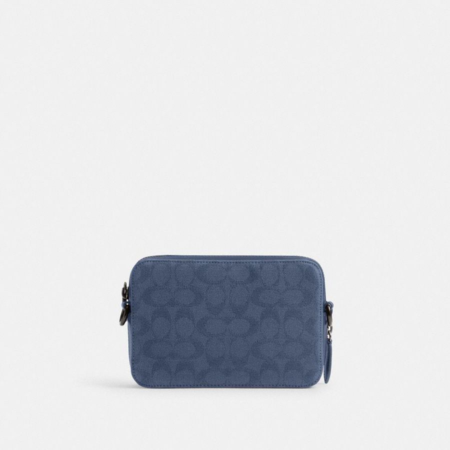 Bolsa Crossbody COACH Charter 19 In Signature Canvas Jacquard Masculino Azuis | 13204LMPD