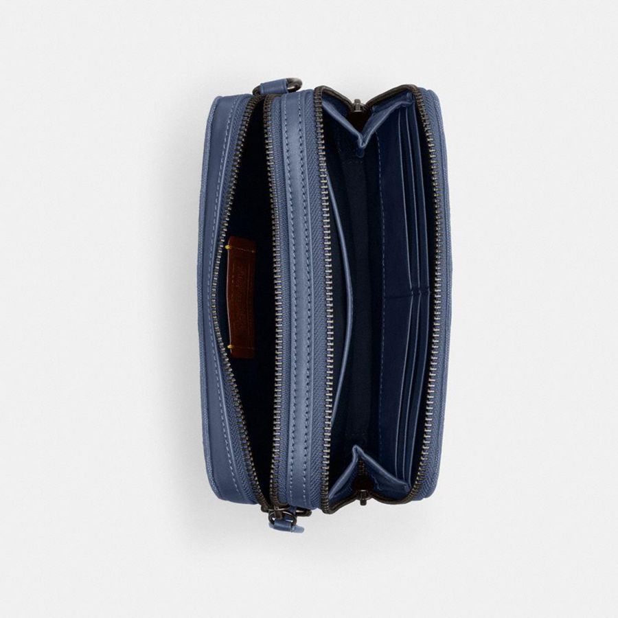 Bolsa Crossbody COACH Charter 19 In Signature Canvas Jacquard Masculino Azuis | 13204LMPD