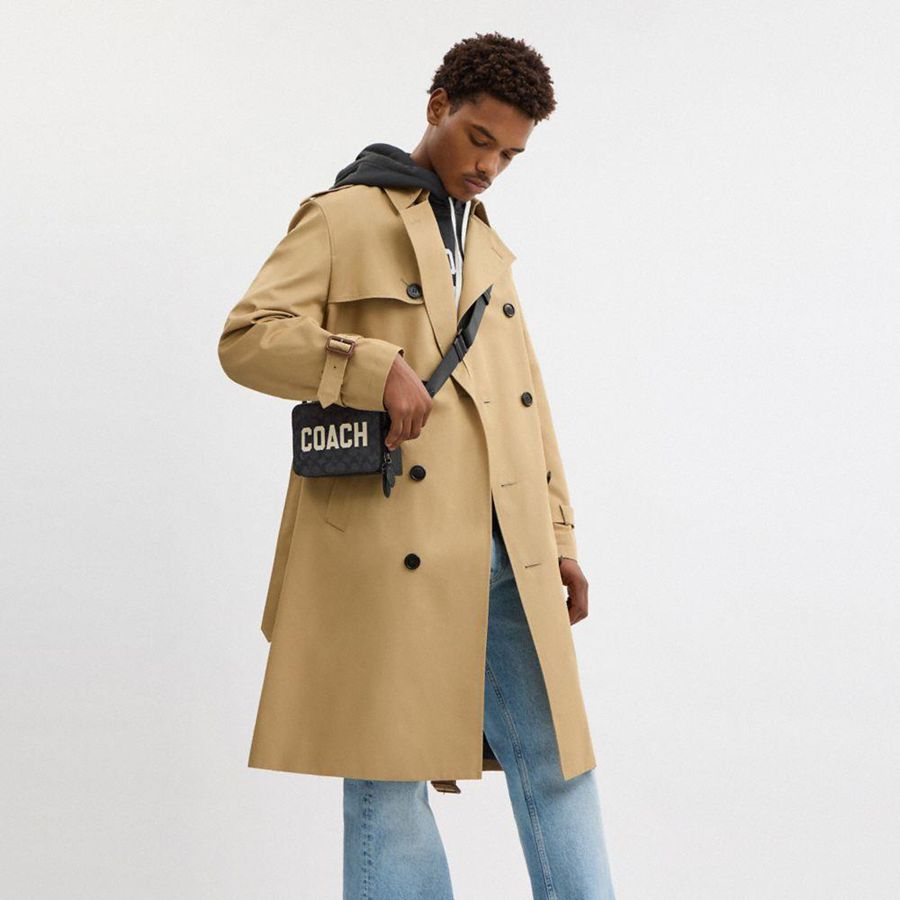 Bolsa Crossbody COACH Charter 19 In Signature Canvas With Coach Graphic Masculino Cinzentas | 48561ACMO