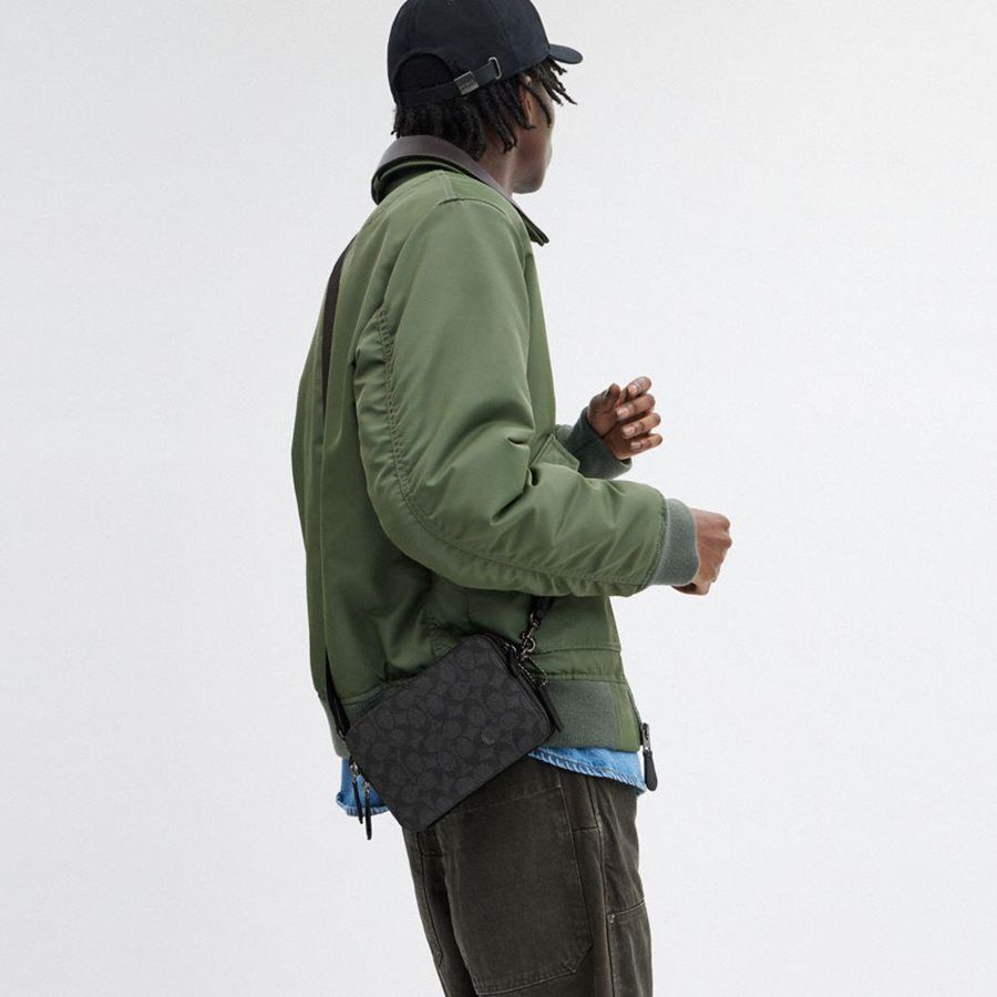 Bolsa Crossbody COACH Charter 19 In Signature Canvas Masculino Cinzentas | 72503WSMK