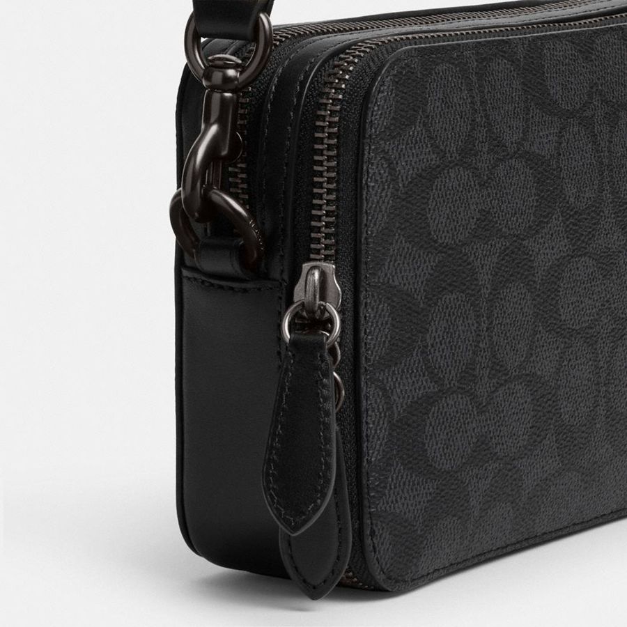 Bolsa Crossbody COACH Charter 19 In Signature Canvas Masculino Cinzentas | 72503WSMK