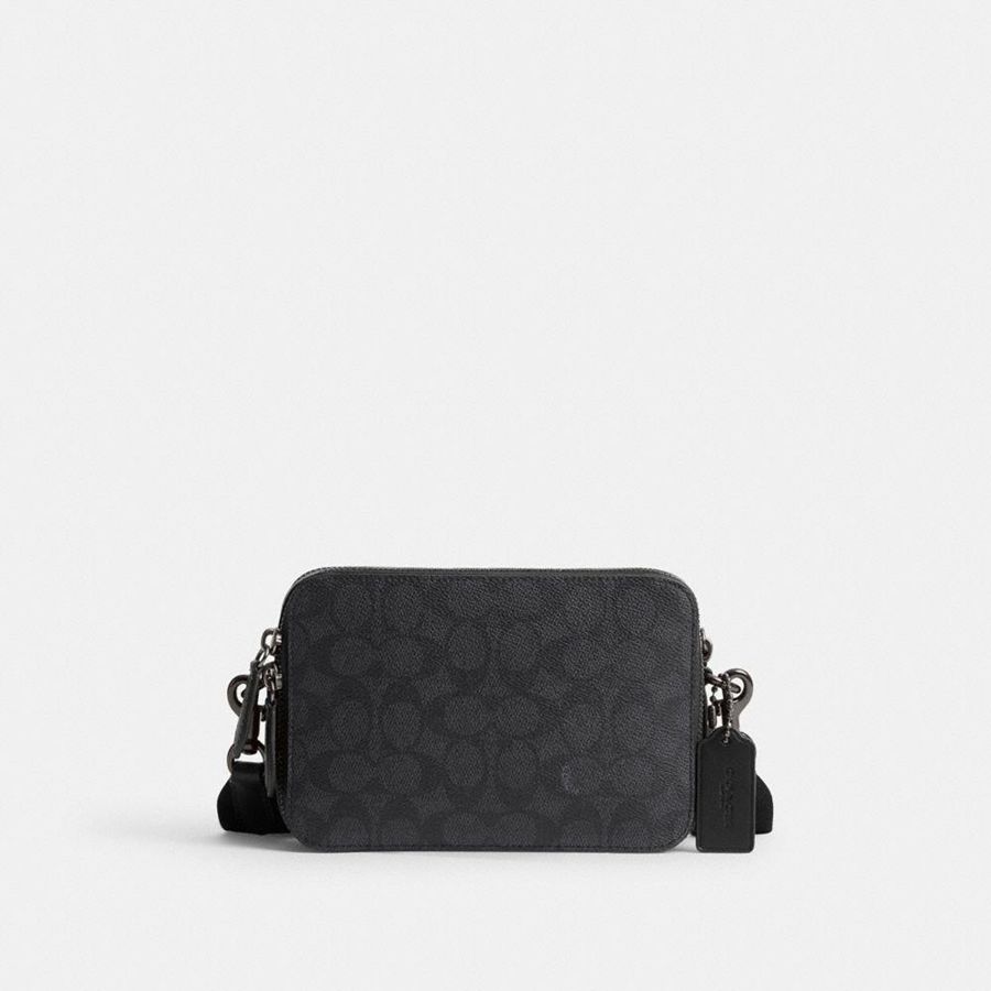 Bolsa Crossbody COACH Charter 19 In Signature Canvas Masculino Cinzentas | 72503WSMK