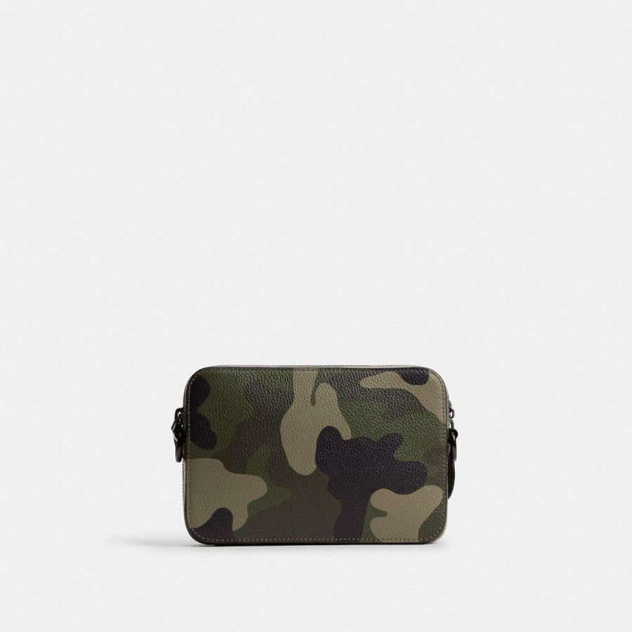 Bolsa Crossbody COACH Charter 19 With Camo Print And Coach Graphic Masculino Verdes | 73092SIRG