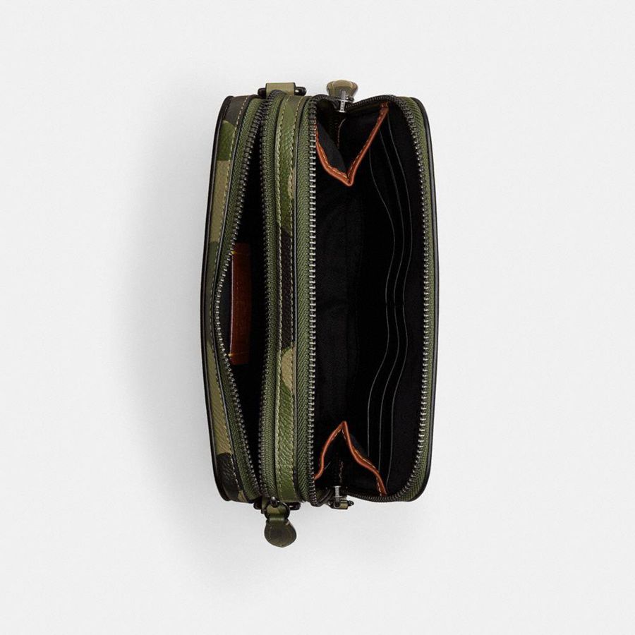 Bolsa Crossbody COACH Charter 19 With Camo Print And Coach Graphic Masculino Verdes | 73092SIRG