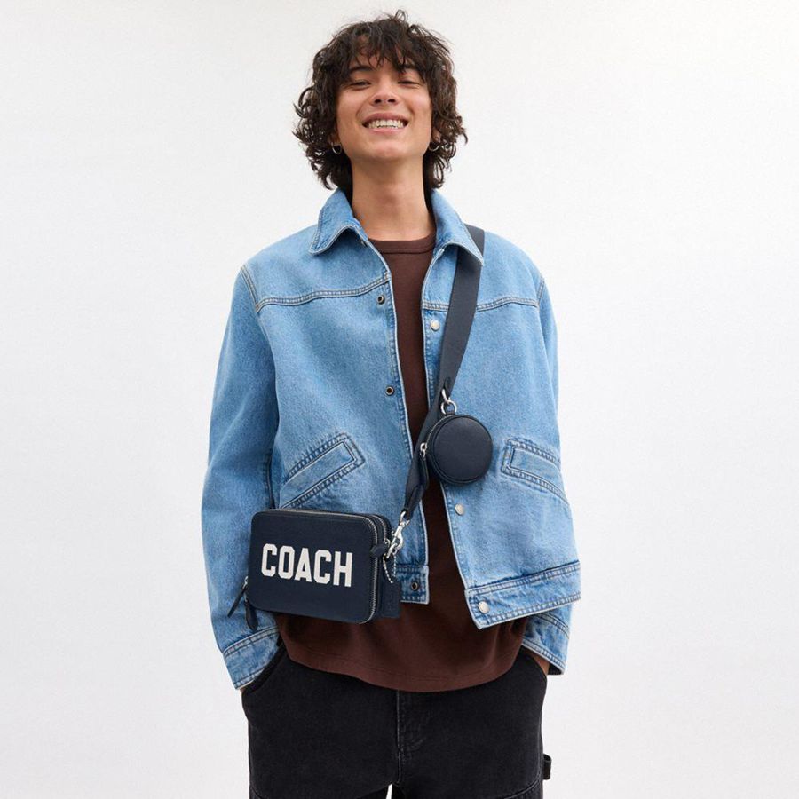 Bolsa Crossbody COACH Charter 19 With Coach Graphic Masculino Azul Marinho | 13280NTOA