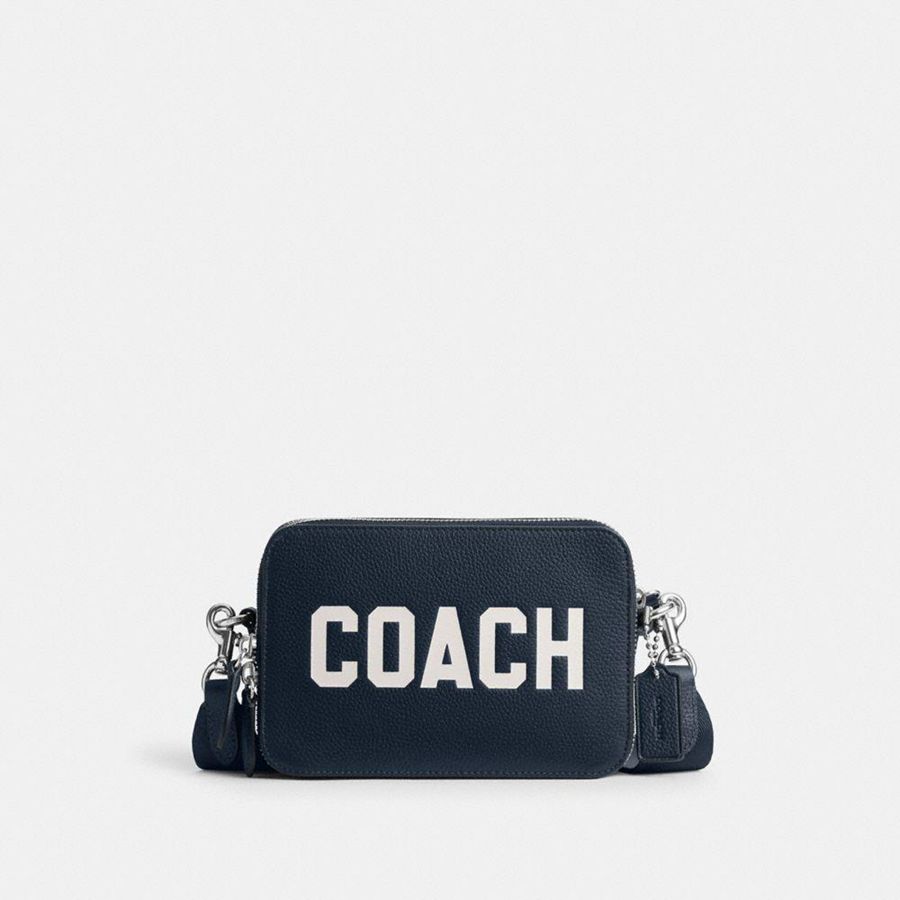 Bolsa Crossbody COACH Charter 19 With Coach Graphic Masculino Azul Marinho | 13280NTOA