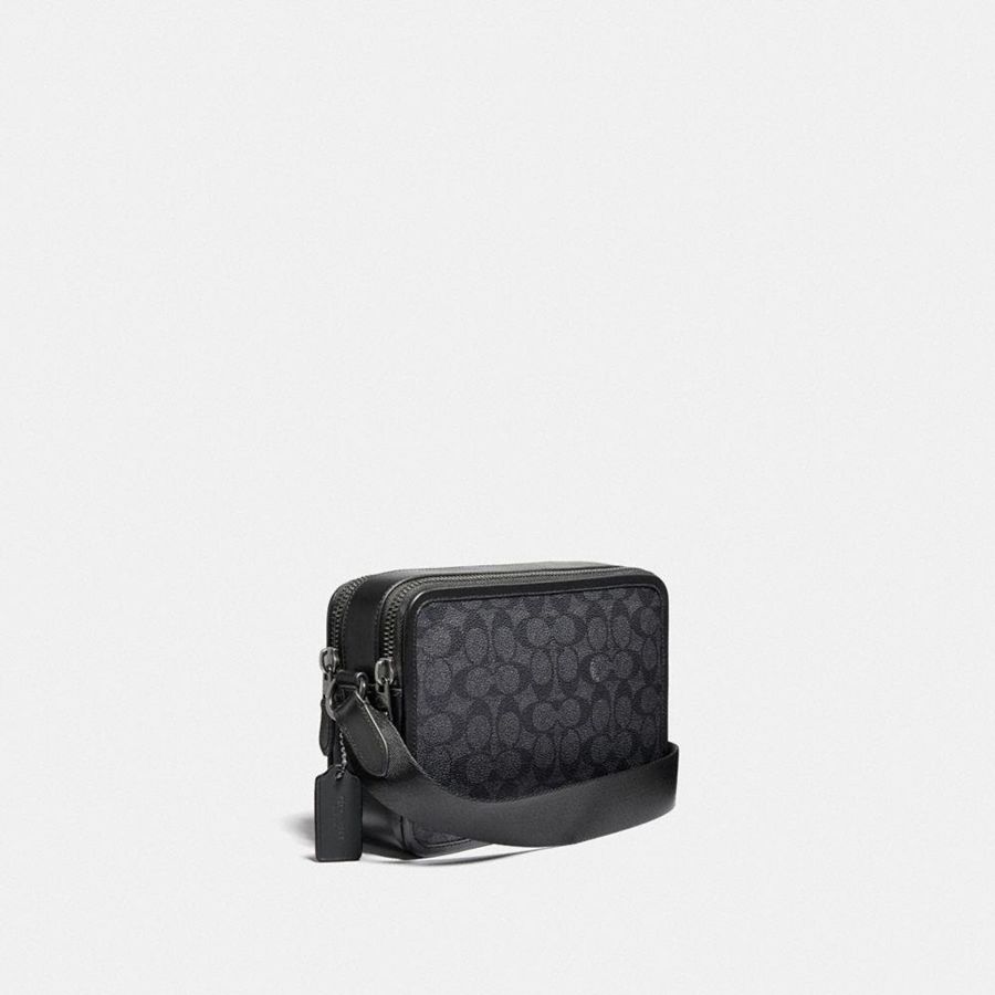 Bolsa Crossbody COACH Charter 24 In Signature Canvas Masculino Cinzentas | 91542DBAK