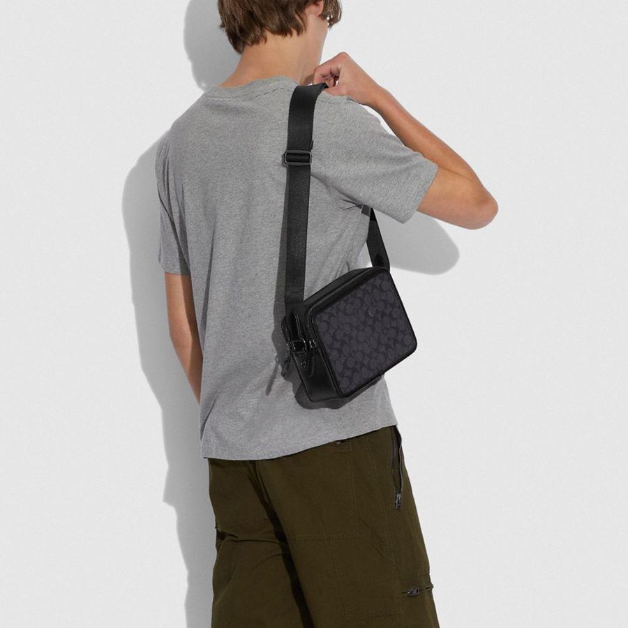 Bolsa Crossbody COACH Charter 24 In Signature Canvas Masculino Cinzentas | 91542DBAK