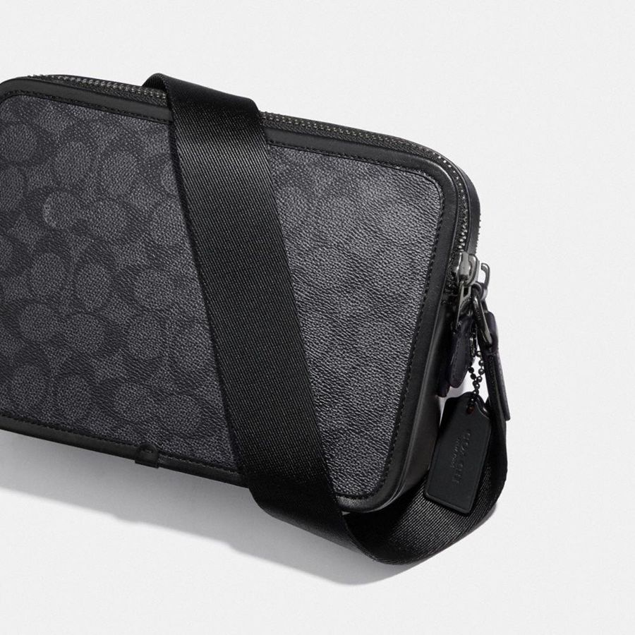 Bolsa Crossbody COACH Charter 24 In Signature Canvas Masculino Cinzentas | 91542DBAK