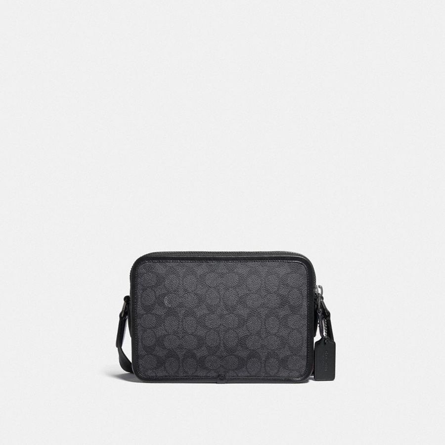 Bolsa Crossbody COACH Charter 24 In Signature Canvas Masculino Cinzentas | 91542DBAK