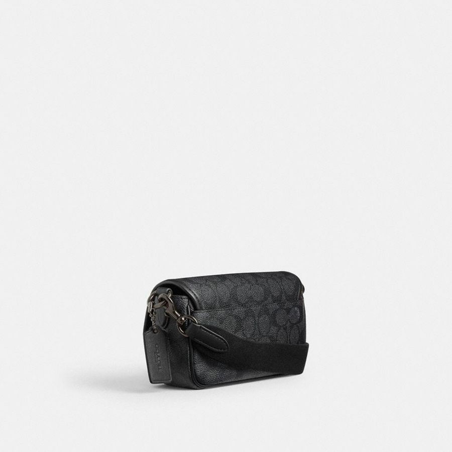 Bolsa Crossbody COACH Charter Flap 18 In Signature Canvas Masculino Cinzentas | 47350MPBR