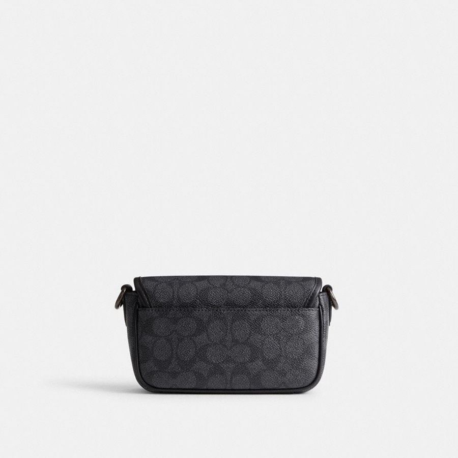 Bolsa Crossbody COACH Charter Flap 18 In Signature Canvas Masculino Cinzentas | 47350MPBR