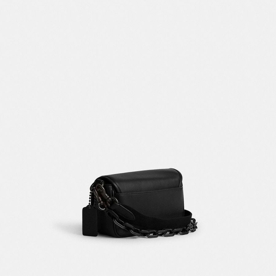 Bolsa Crossbody COACH Charter Flap 18 Masculino Pretas | 38476VNJU